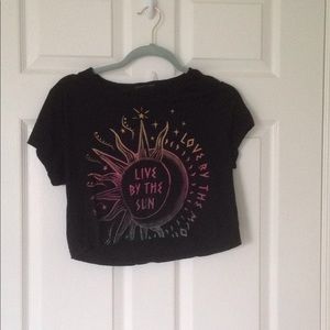 Urban Outfitters: "LIVE BY THE SUN" Black Crop Top